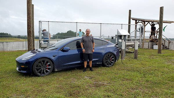 Buddy with Tesla Model 3 Performance